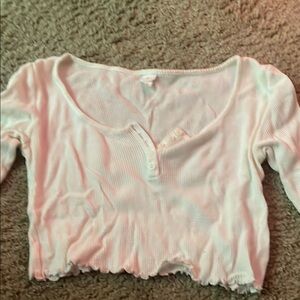 Kids White Long Sleeve Top